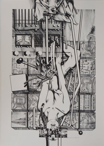 Francisco MELO : Nu féminin futuriste, Lithographie originale (vue générale) - Crédit photo : Galerie Art.Paris