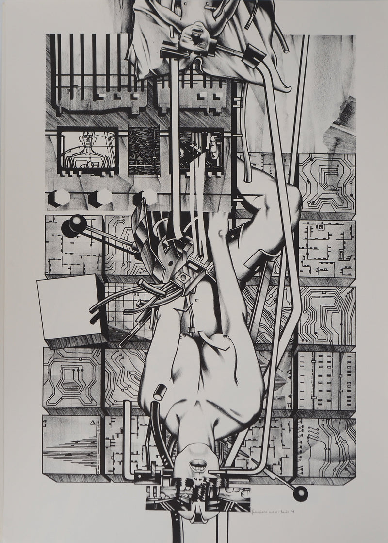 Francisco MELO : Nu féminin futuriste, Lithographie originale (vue générale) - Crédit photo : Galerie Art.Paris