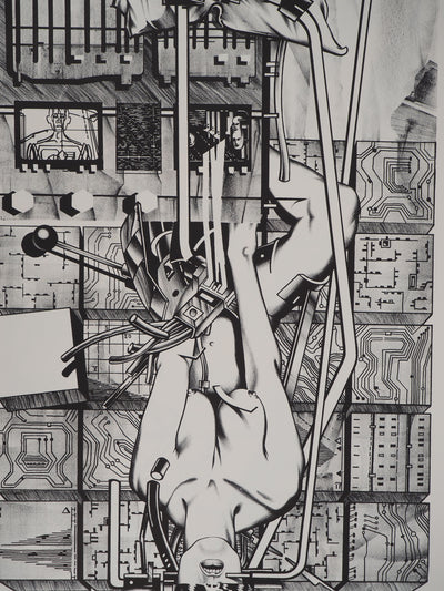 Francisco MELO : Nu féminin futuriste, Lithographie originale (photo de détail 2) - Crédit photo : Galerie Art.Paris