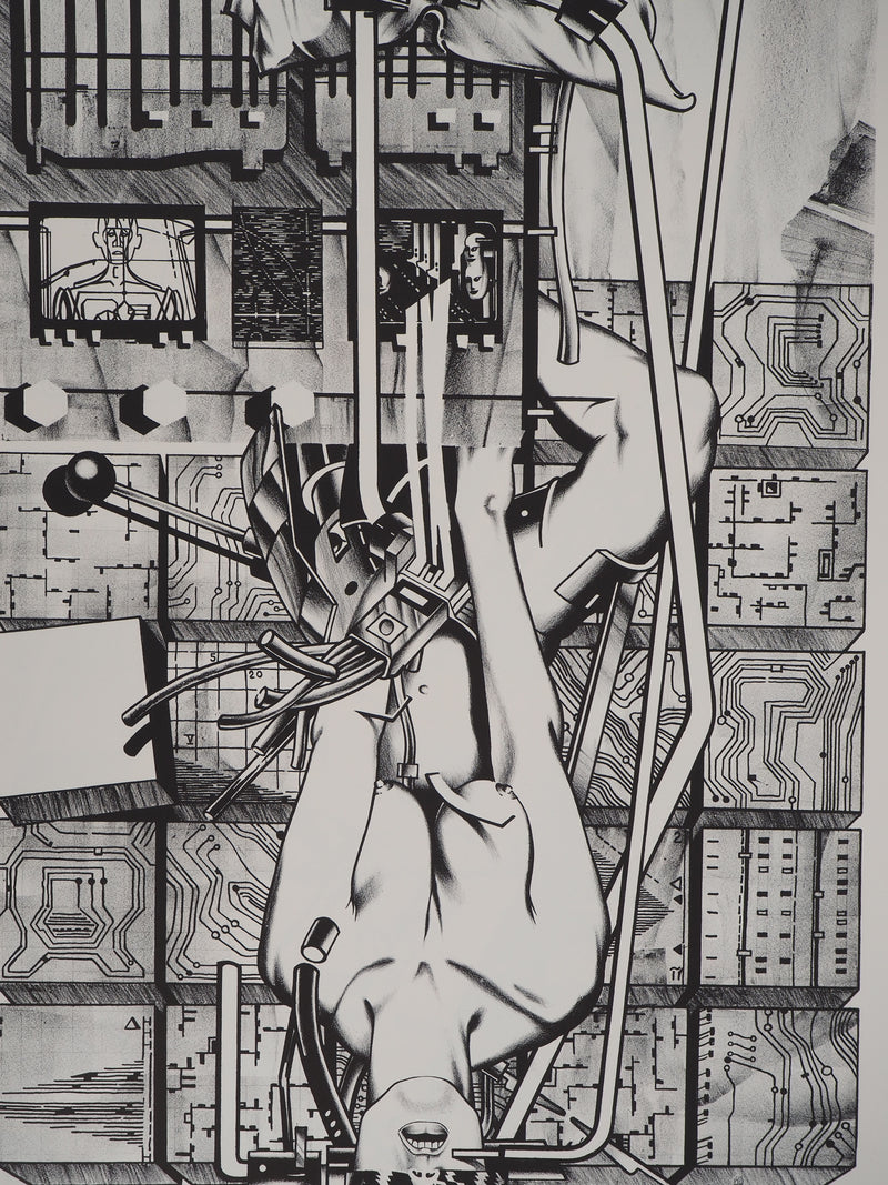 Francisco MELO : Nu féminin futuriste, Lithographie originale (photo de détail 2) - Crédit photo : Galerie Art.Paris