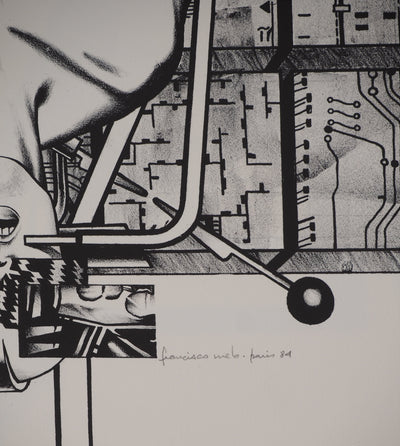 Francisco MELO : Nu féminin futuriste, Lithographie originale (photo de détail 3) - Crédit photo : Galerie Art.Paris
