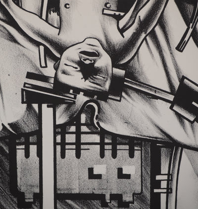 Francisco MELO : Nu féminin futuriste, Lithographie originale (photo de détail 4) - Crédit photo : Galerie Art.Paris