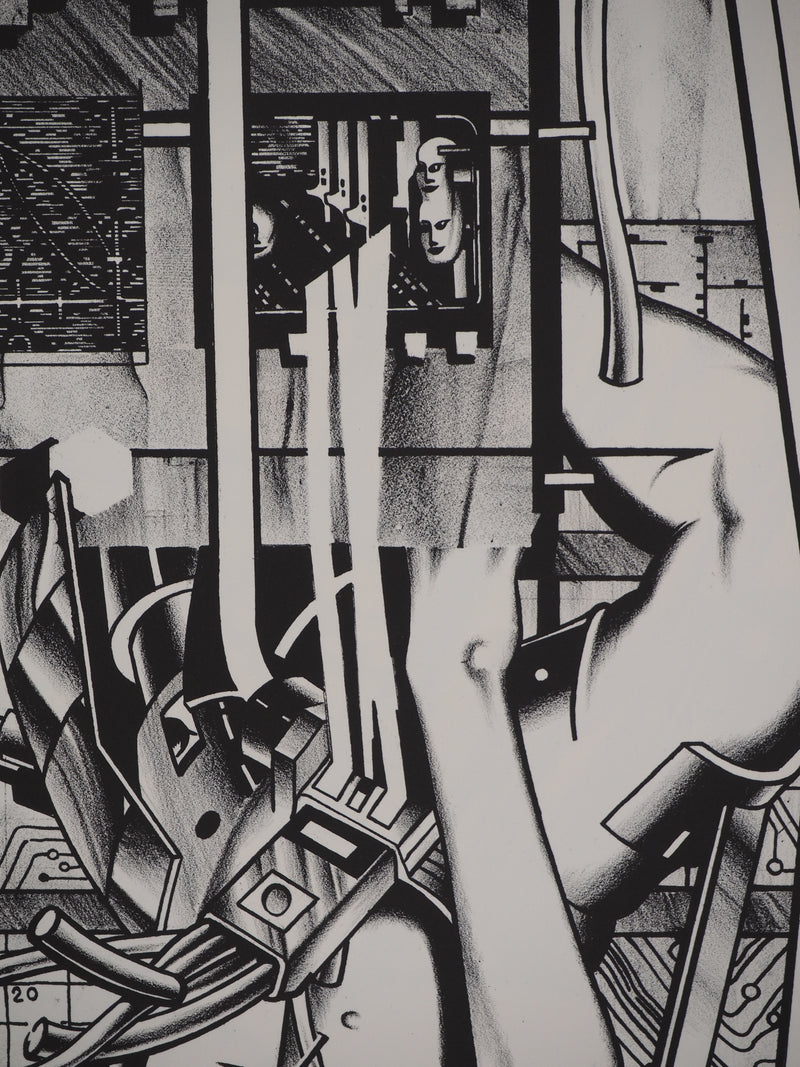 Francisco MELO : Nu féminin futuriste, Lithographie originale (photo de détail 6) - Crédit photo : Galerie Art.Paris