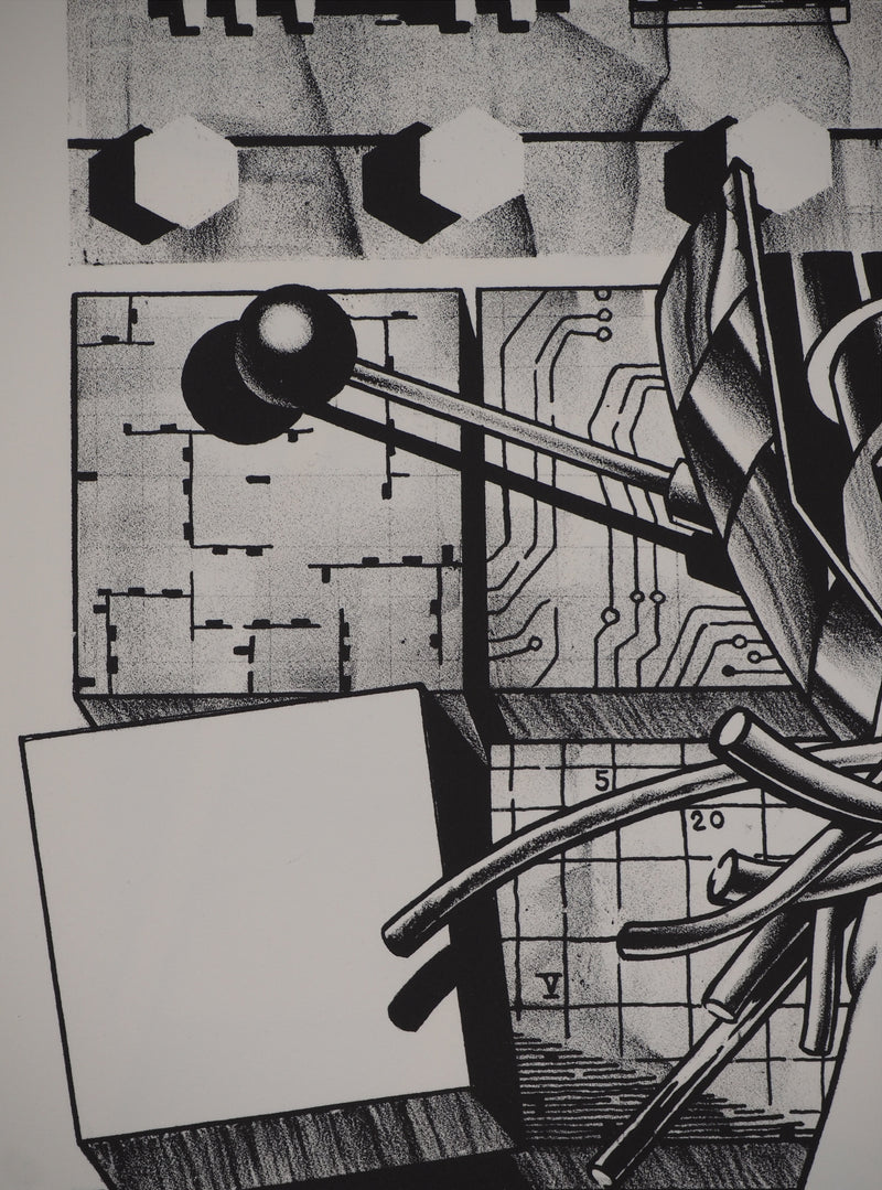 Francisco MELO : Nu féminin futuriste, Lithographie originale (photo de détail 7) - Crédit photo : Galerie Art.Paris