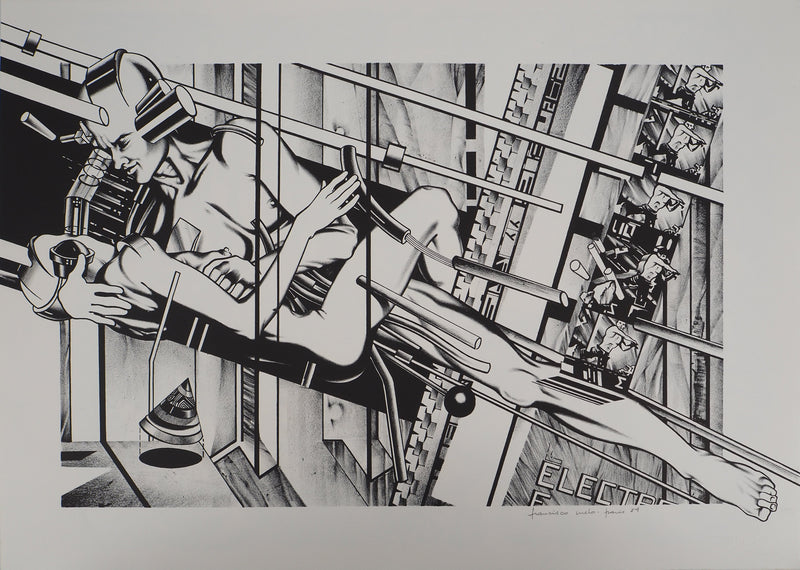 Francisco MELO : Les amants du futurs, Lithographie originale (vue générale) - Crédit photo : Galerie Art.Paris