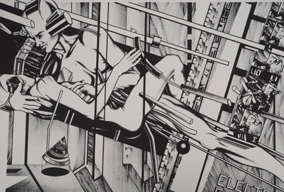 Francisco MELO : Les amants du futurs, Lithographie originale (photo de détail 2) - Crédit photo : Galerie Art.Paris