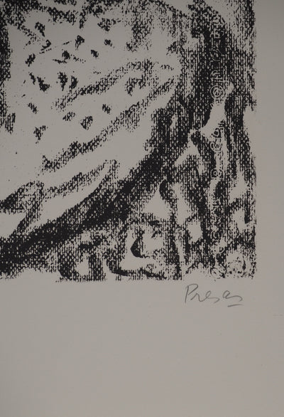 Leopoldo PRESAS : Portrait féminin à la broche,, Lithographie originale (photo de détail 3) - Crédit photo : Galerie Art.Paris