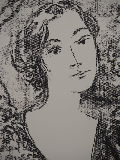 Leopoldo PRESAS : Portrait féminin à la broche,, Lithographie originale (photo de détail 4) - Crédit photo : Galerie Art.Paris