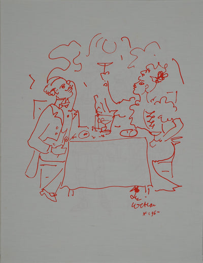 Jean COCTEAU : Diner galant au Champagn, Lithographie originale (vue générale) - Crédit photo : Galerie Art.Paris