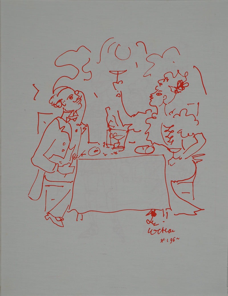 Jean COCTEAU : Diner galant au Champagn, Lithographie originale (vue générale) - Crédit photo : Galerie Art.Paris