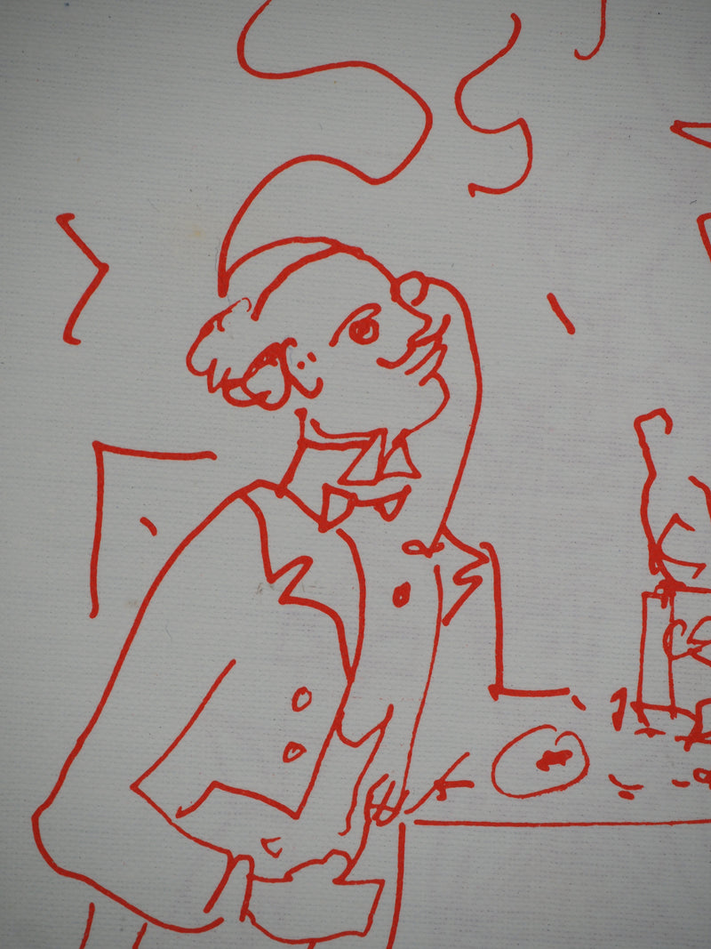 Jean COCTEAU : Diner galant au Champagn, Lithographie originale (photo de détail 4) - Crédit photo : Galerie Art.Paris