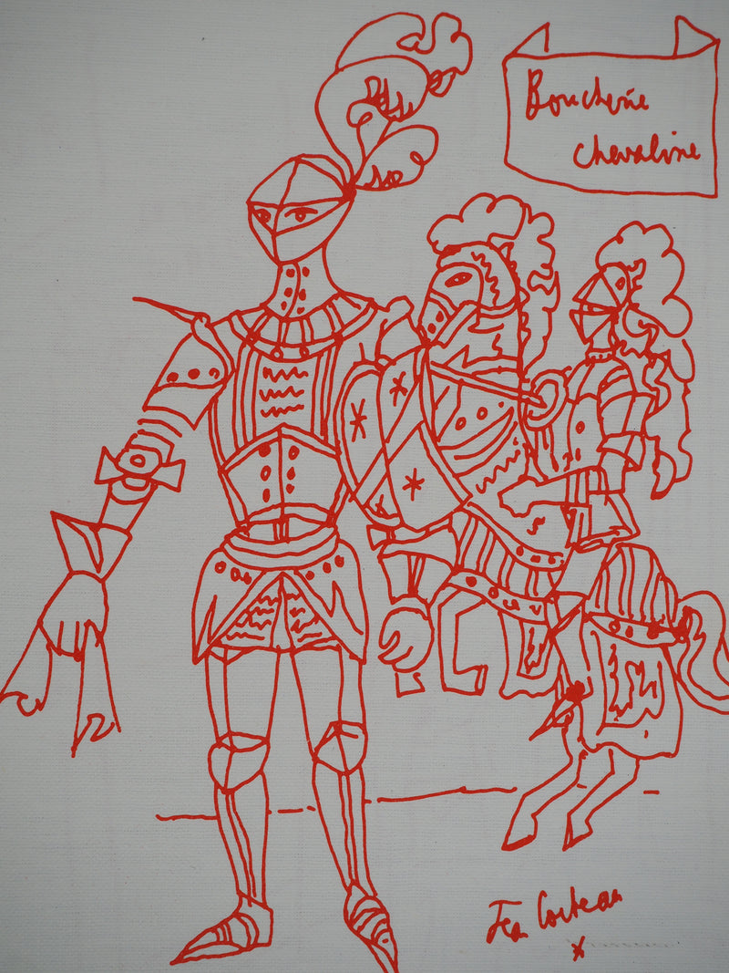 Jean COCTEAU : Chevalier du goû, Lithographie originale (vue générale) - Crédit photo : Galerie Art.Paris