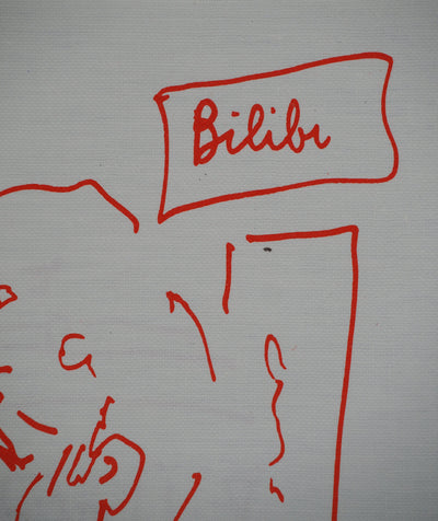 Jean COCTEAU : Autoportrait au Men, Lithographie originale (photo de détail 3) - Crédit photo : Galerie Art.Paris