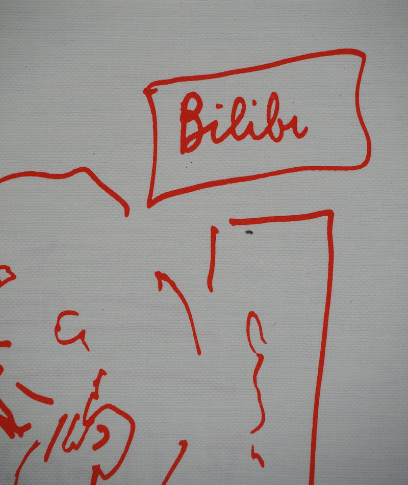 Jean COCTEAU : Autoportrait au Men, Lithographie originale (photo de détail 3) - Crédit photo : Galerie Art.Paris