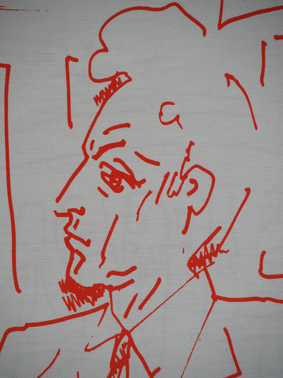 Jean COCTEAU : Autoportrait au Men, Lithographie originale (photo de détail 4) - Crédit photo : Galerie Art.Paris