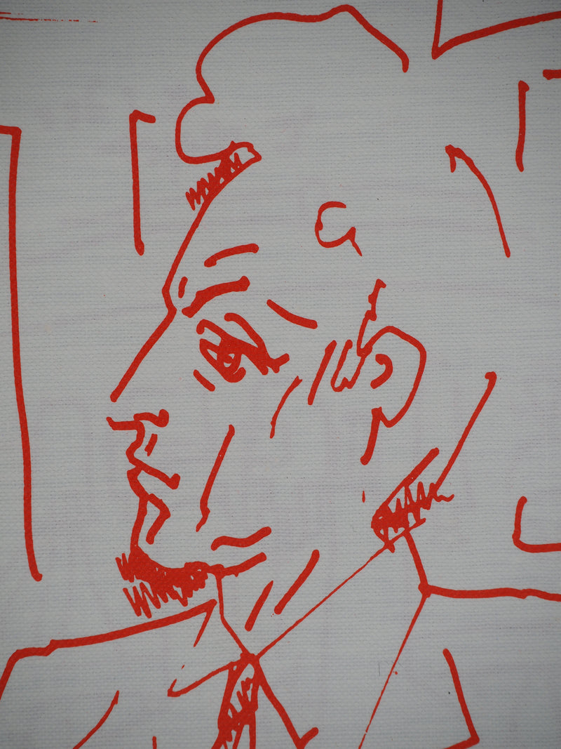Jean COCTEAU : Autoportrait au Men, Lithographie originale (photo de détail 4) - Crédit photo : Galerie Art.Paris