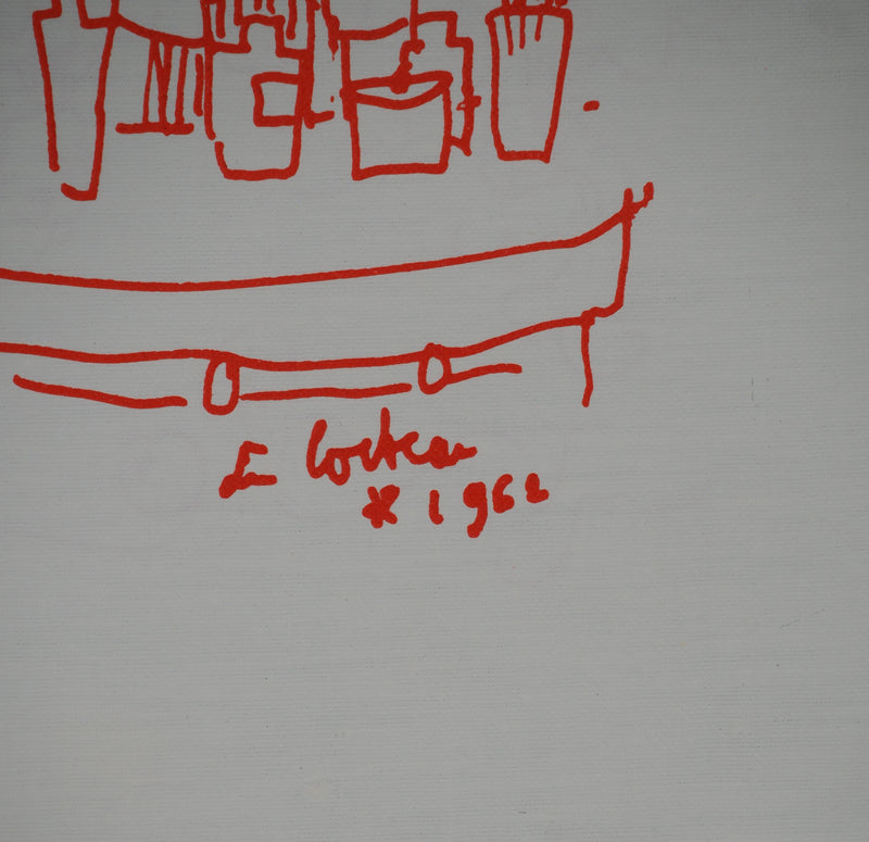 Jean COCTEAU : Cocktails, le barman au shaker, Lithographie originale (photo de détail 2) - Crédit photo : Galerie Art.Paris