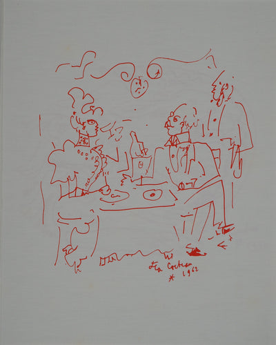 Jean COCTEAU : Diner, Encore du Champagne, Lithographie originale (vue générale) - Crédit photo : Galerie Art.Paris