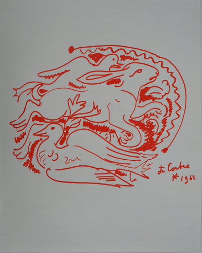 Jean COCTEAU : Plat de gibier, Lièvre et Canard, Lithographie originale (vue générale) - Crédit photo : Galerie Art.Paris