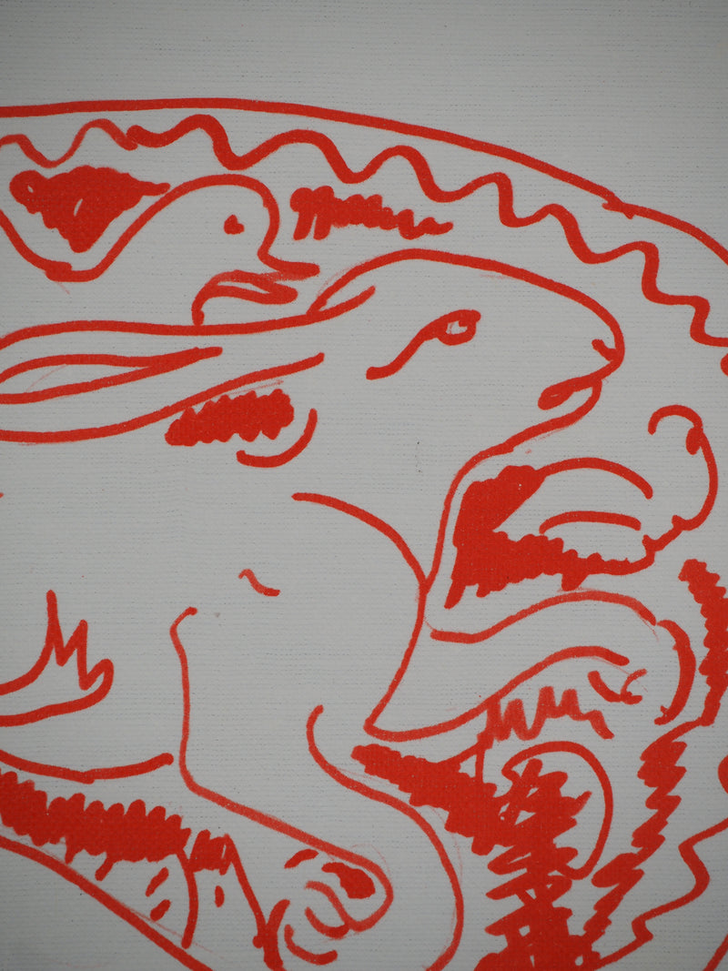 Jean COCTEAU : Plat de gibier, Lièvre et Canard, Lithographie originale (photo de détail 4) - Crédit photo : Galerie Art.Paris