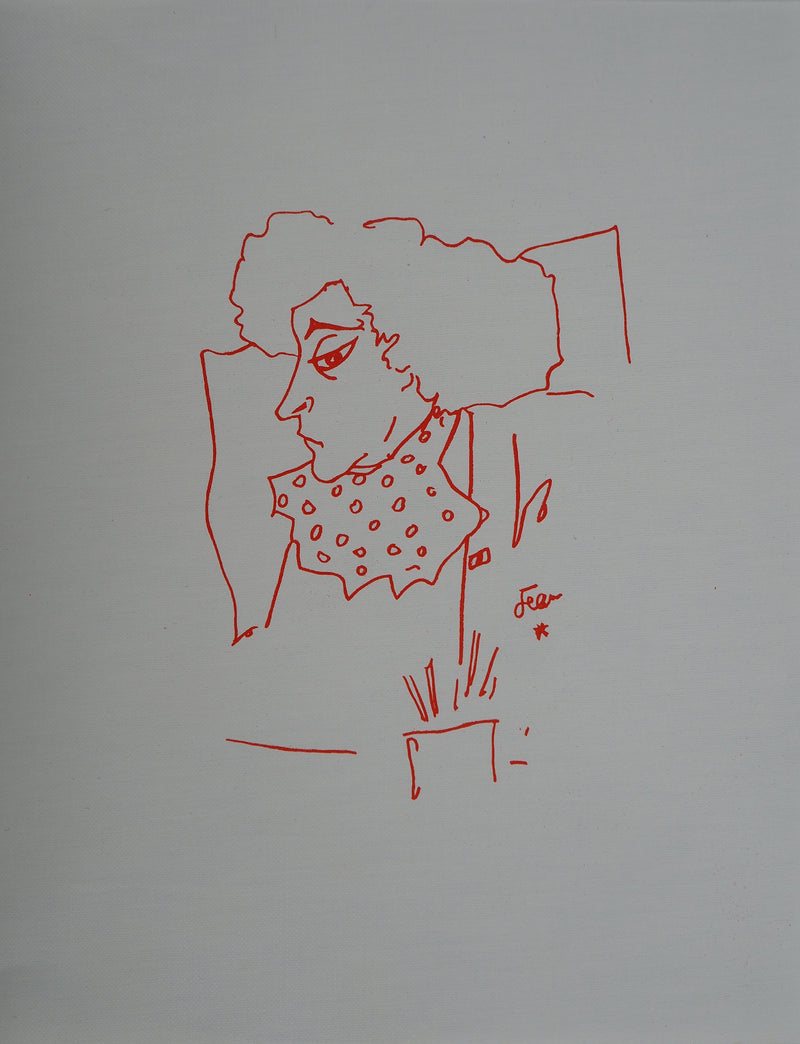 Jean COCTEAU : Portrait de Colette, Lithographie originale (photo de détail 3) - Crédit photo : Galerie Art.Paris