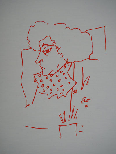 Jean COCTEAU : Portrait de Colette, Lithographie originale (vue générale) - Crédit photo : Galerie Art.Paris