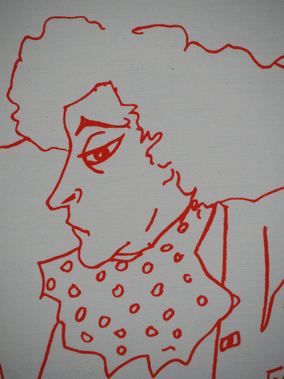 Jean COCTEAU : Portrait de Colette, Lithographie originale (photo de détail 4) - Crédit photo : Galerie Art.Paris