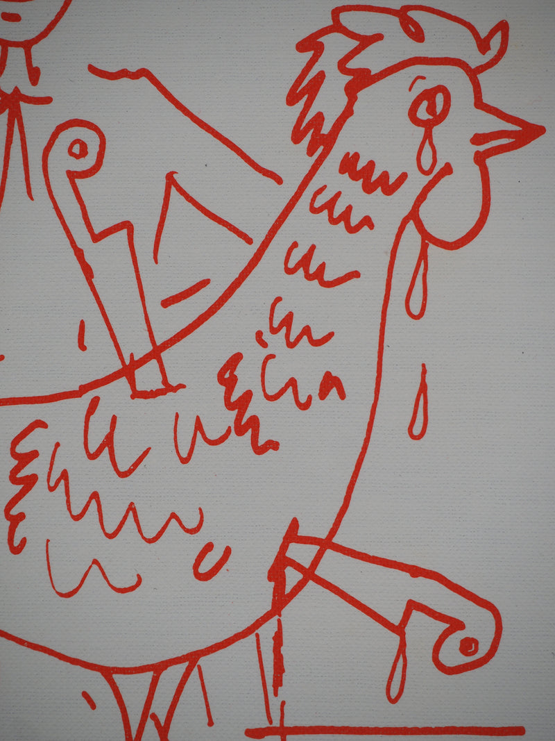 Jean COCTEAU : Le poulet, Lithographie originale (photo de détail 5) - Crédit photo : Galerie Art.Paris