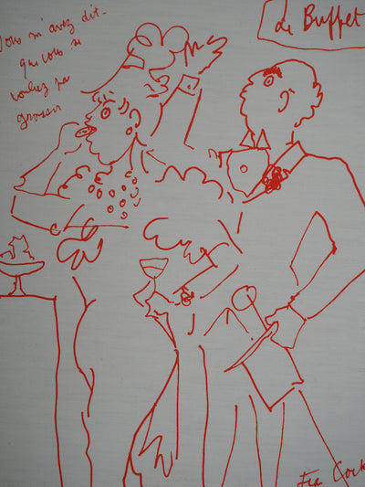Jean COCTEAU : Le Buffet Gourmand, Lithographie originale (photo de détail 2) - Crédit photo : Galerie Art.Paris