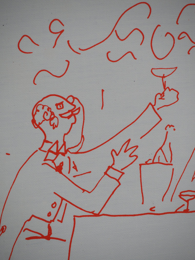 Jean COCTEAU : Célébration avec une coupe de Champagne, Lithographie originale (photo de détail 4) - Crédit photo : Galerie Art.Paris