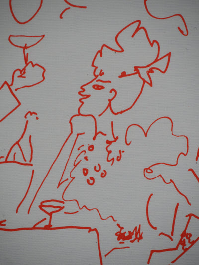 Jean COCTEAU : Célébration avec une coupe de Champagne, Lithographie originale (photo de détail 5) - Crédit photo : Galerie Art.Paris