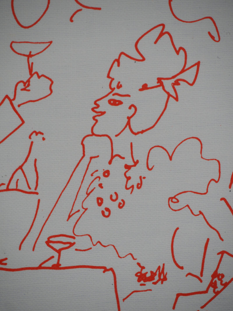 Jean COCTEAU : Célébration avec une coupe de Champagne, Lithographie originale (photo de détail 5) - Crédit photo : Galerie Art.Paris