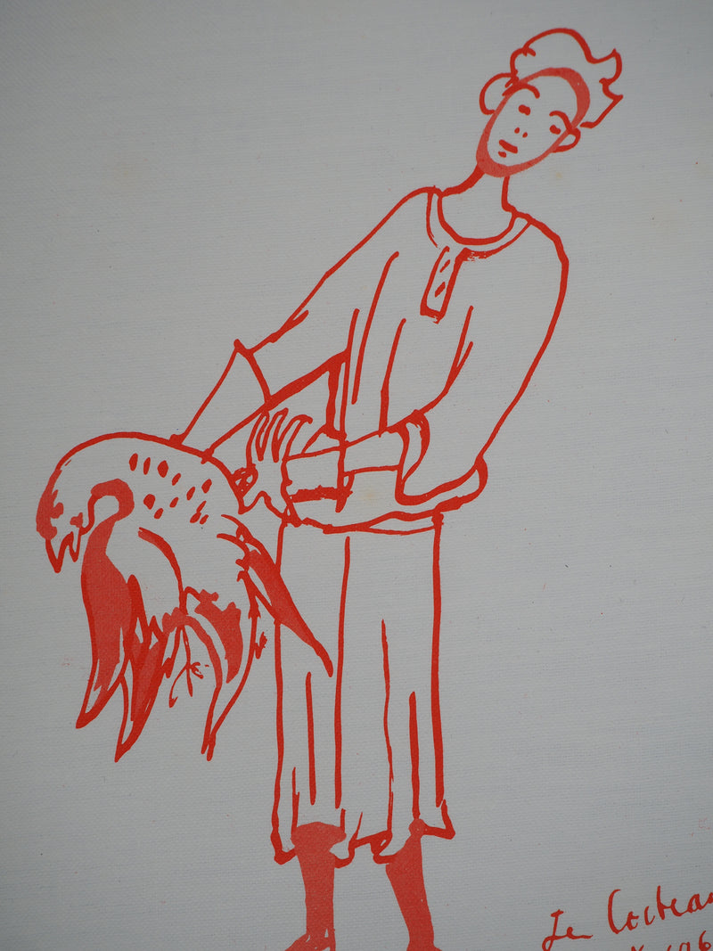 Jean COCTEAU : Jeune homme et oie, Lithographie originale (photo de détail 3) - Crédit photo : Galerie Art.Paris