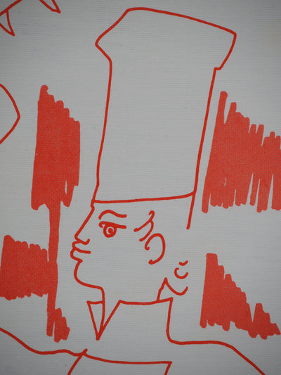 Jean COCTEAU : Le chef cuisinier, Lithographie originale (photo de détail 4) - Crédit photo : Galerie Art.Paris
