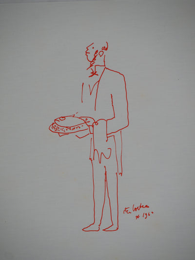 Jean COCTEAU : Le serveur élégant, Lithographie originale (photo de détail 2) - Crédit photo : Galerie Art.Paris