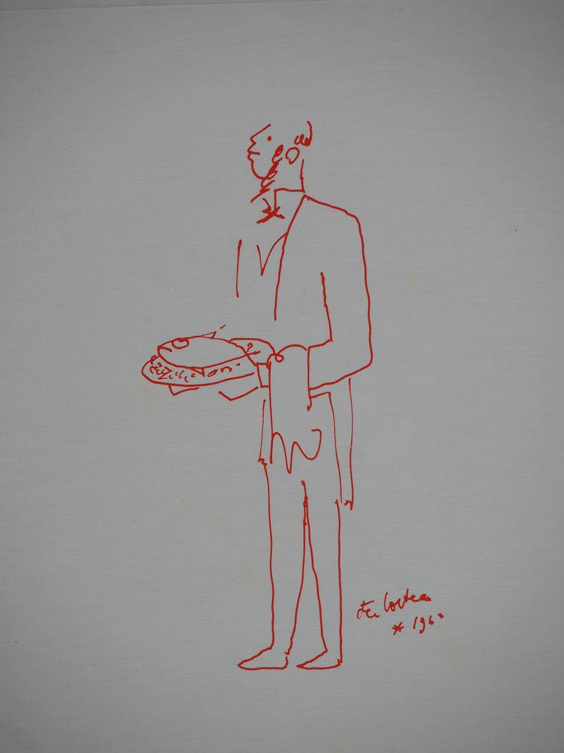 Jean COCTEAU : Le serveur élégant, Lithographie originale (photo de détail 2) - Crédit photo : Galerie Art.Paris