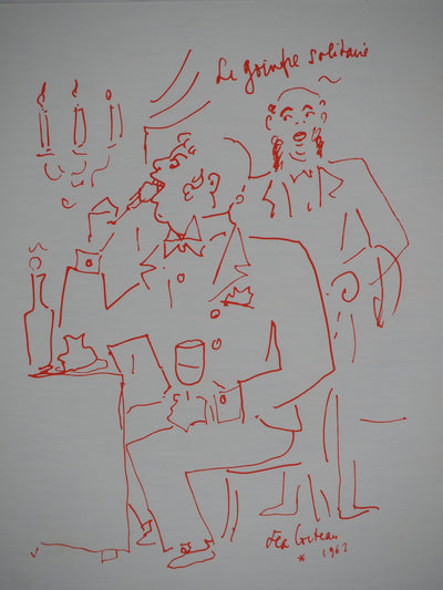 Jean COCTEAU : Gourmandise, le goinfre solitaire, Lithographie originale (photo de détail 3) - Crédit photo : Galerie Art.Paris