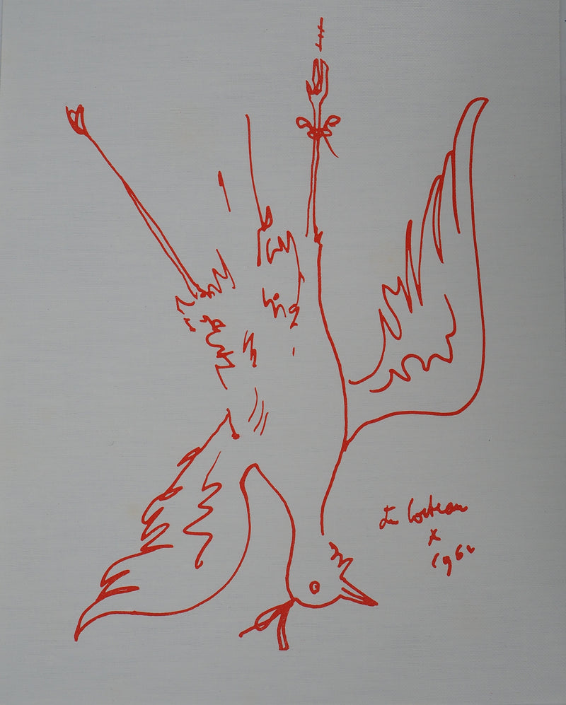 Jean COCTEAU : Gibier, le faisan suspendu, Lithographie originale (vue générale) - Crédit photo : Galerie Art.Paris