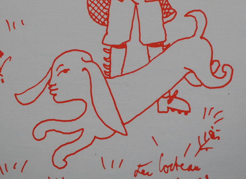 Jean COCTEAU : Chasseur er son chien, Lithographie originale (photo de détail 4) - Crédit photo : Galerie Art.Paris