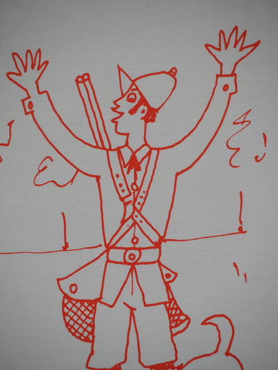 Jean COCTEAU : Chasseur er son chien, Lithographie originale (photo de détail 5) - Crédit photo : Galerie Art.Paris