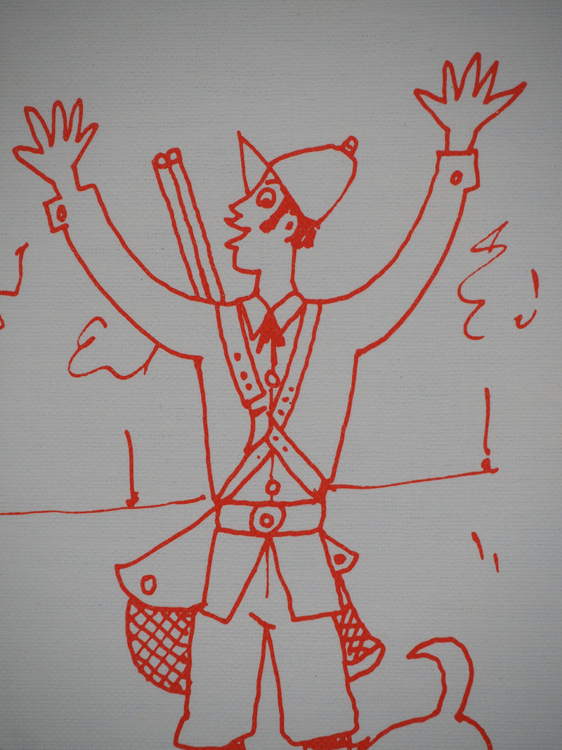 Jean COCTEAU : Chasseur er son chien, Lithographie originale (photo de détail 5) - Crédit photo : Galerie Art.Paris