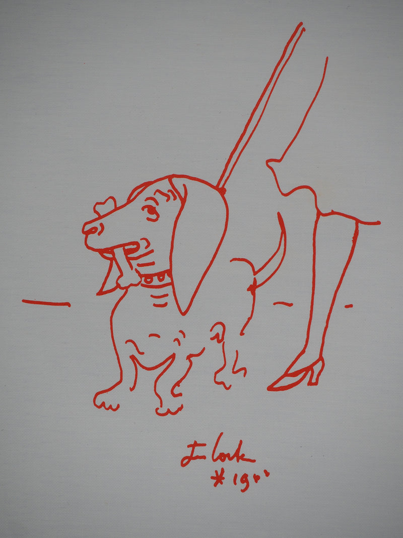 Jean COCTEAU : Chien, la promenade, Lithographie originale (photo de détail 2) - Crédit photo : Galerie Art.Paris
