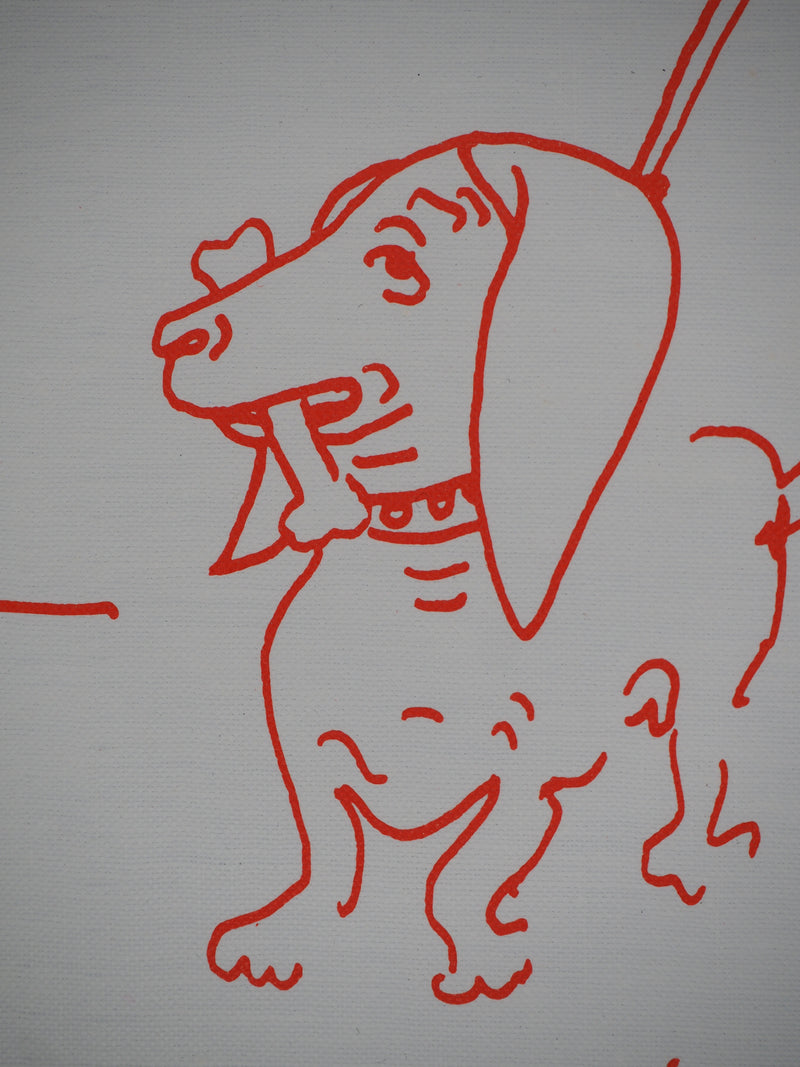 Jean COCTEAU : Chien, la promenade, Lithographie originale (photo de détail 4) - Crédit photo : Galerie Art.Paris
