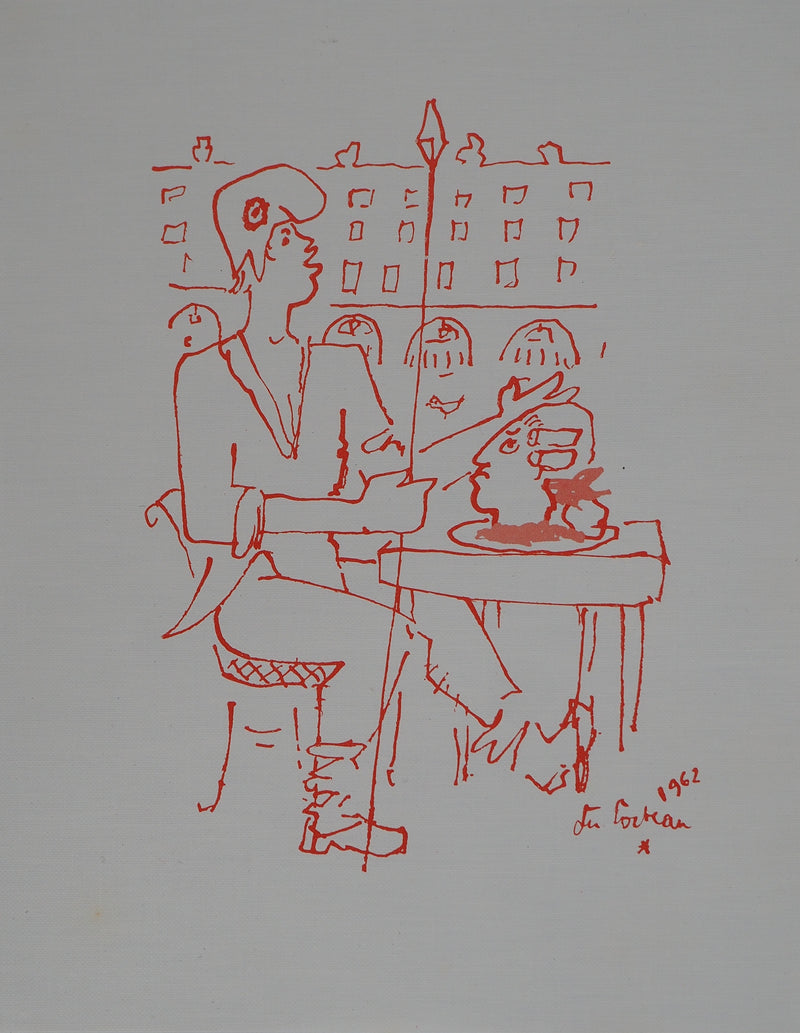 Jean COCTEAU : Le repas révolutionnaire, Lithographie originale (vue générale) - Crédit photo : Galerie Art.Paris