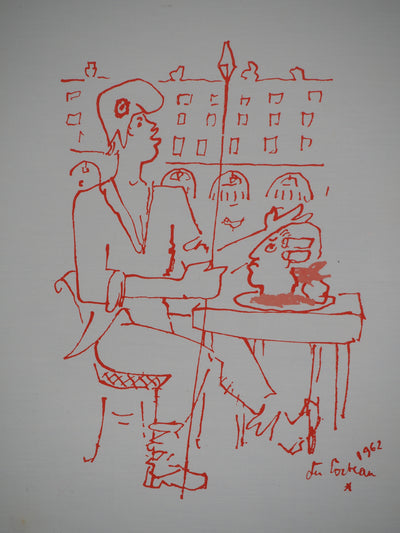 Jean COCTEAU : Le repas révolutionnaire, Lithographie originale (photo de détail 2) - Crédit photo : Galerie Art.Paris