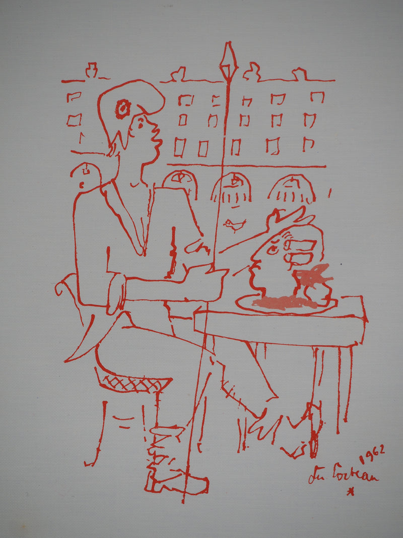Jean COCTEAU : Le repas révolutionnaire, Lithographie originale (photo de détail 2) - Crédit photo : Galerie Art.Paris