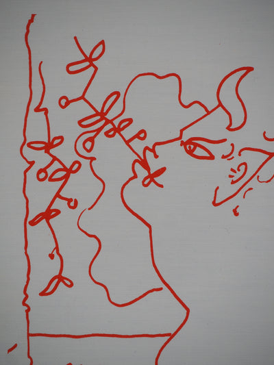 Jean COCTEAU : Faune de profil et mer, Lithographie originale (photo de détail 4) - Crédit photo : Galerie Art.Paris