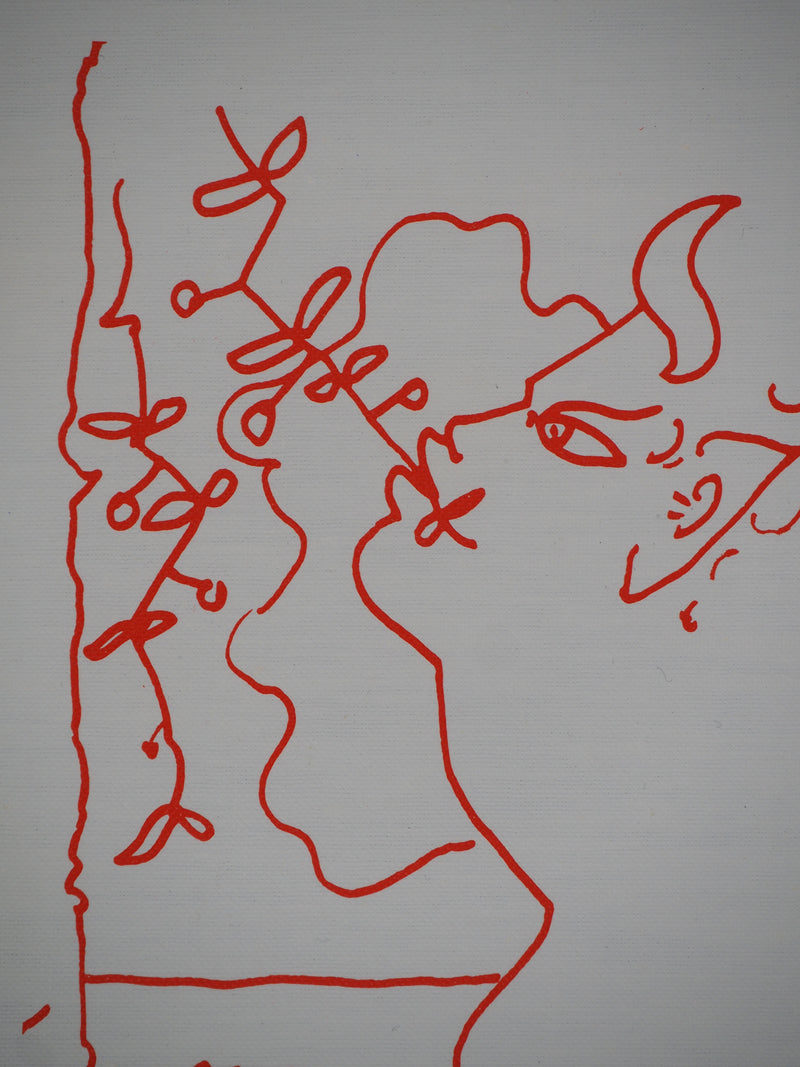 Jean COCTEAU : Faune de profil et mer, Lithographie originale (photo de détail 4) - Crédit photo : Galerie Art.Paris