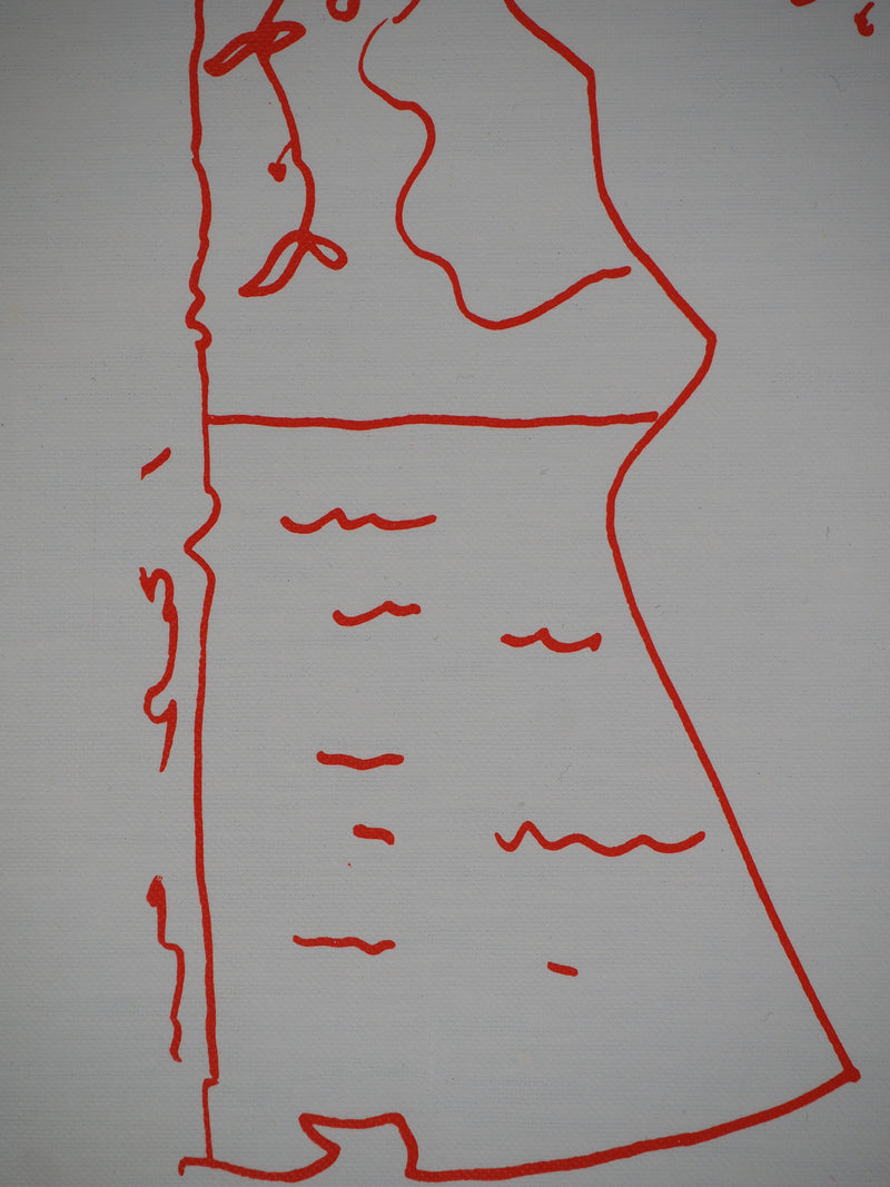 Jean COCTEAU : Faune de profil et mer, Lithographie originale (photo de détail 5) - Crédit photo : Galerie Art.Paris