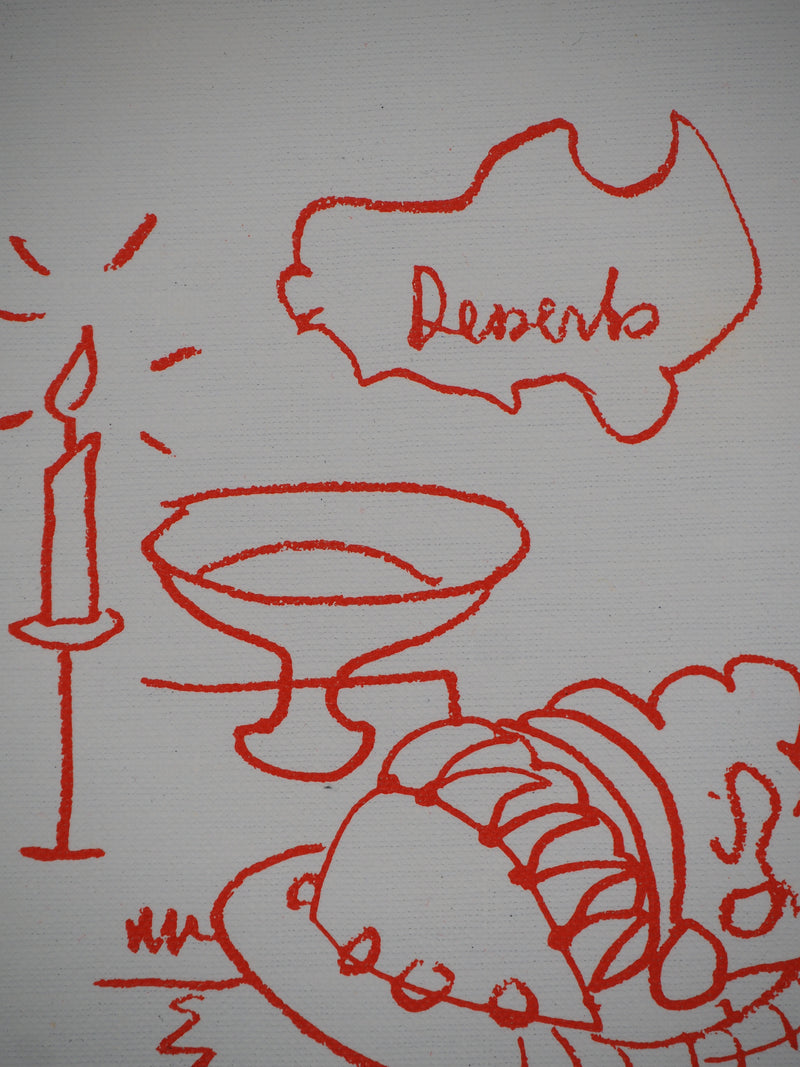 Jean COCTEAU : Le buffet de desserts, Lithographie originale (photo de détail 4) - Crédit photo : Galerie Art.Paris